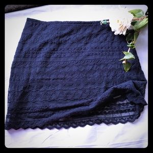 Abercrombie & Fitch Navy Lace Mini Skirt